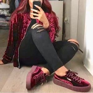 Puma Luxury Wine Velvet Creeper NEW Sneaker Shoes